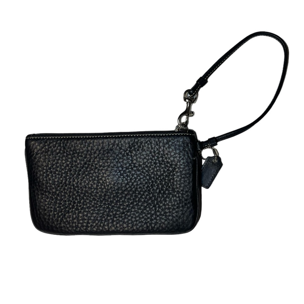Coach Vintage Black Pebble Leather Wristlet - Picture 3 of 10